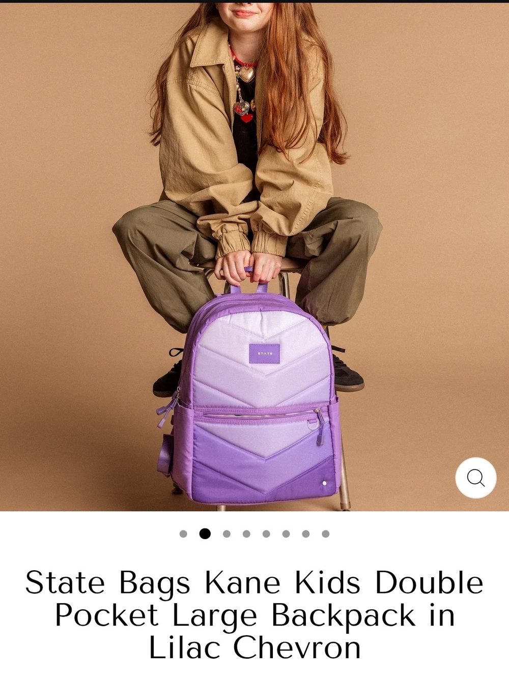 State BagsKane Double Pocket Large lilac Back To School
